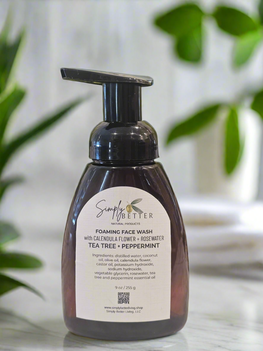 Peppermint + Tea Tree Foaming Face Wash 9 oz