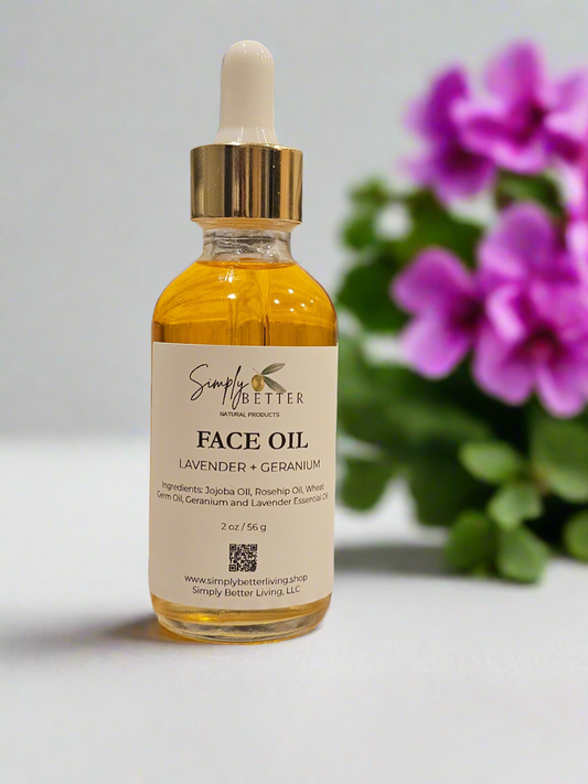 ✨️ Best Seller ✨️ Lavender + Geranium Face Oil 2oz