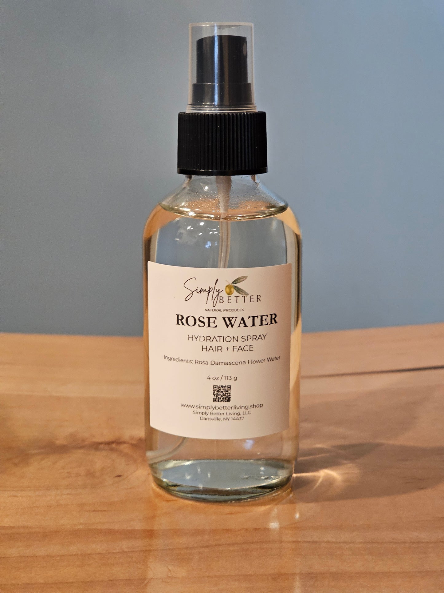 Rose water hydration spray 4 oz